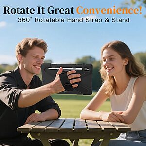 Θήκη Samsung Galaxy Tab S11 - OEM - Σκληρή Θήκη PC+TPU - Μαύρο - Stand - Εικόνα 2