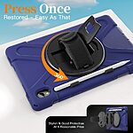 Θήκη Samsung Galaxy Tab S11 - OEM - Σκληρή Θήκη PC+TPU - Μπλε - Stand/Λουράκι - Εικόνα 5