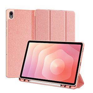 Θήκη Samsung Galaxy Tab S11 - DUX DUCIS Domo Series - Flip Θήκη από Συνθετικό Δέρμα (PU) με TPU - Ροζ - Stand