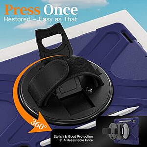 Θήκη Samsung Galaxy Tab S11 Ultra - OEM - Σκληρή Θήκη PC+TPU - Μπλε - Stand/Λουράκι - Εικόνα 2