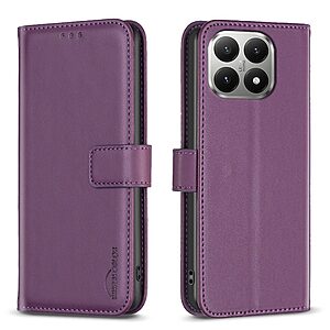 Θήκη Xiaomi 15T 5G - BINFEN COLOR BF17 - Flip Πορτοφόλι από Συνθετικό Δέρμα (PU) με TPU - μωβ σκούρο - Wallet/Stand