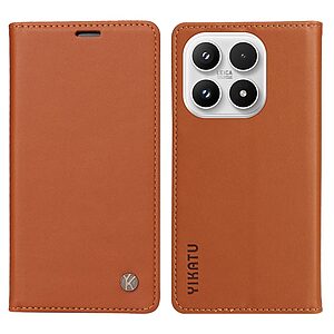 Θήκη Xiaomi 17 5G - YIKATU - Flip Πορτοφόλι από Συνθετικό Δέρμα (PU) με TPU - Καφέ - Wallet/Stand