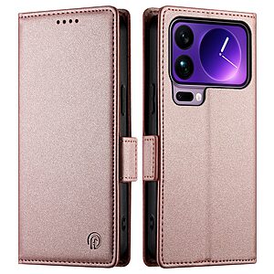 Θήκη Xiaomi 17 Pro Max 5G - OEM - Flip Πορτοφόλι από Συνθετικό Δέρμα (PU) με TPU - ροζ χρυσό - Wallet/Stand