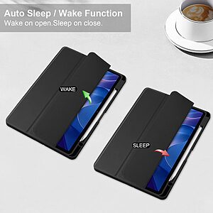 Θήκη Xiaomi Redmi Pad 2 - OEM - Flip Θήκη από Συνθετικό Δέρμα (PU) με PC - Μαύρο - Auto Sleep/Stand - Εικόνα 2