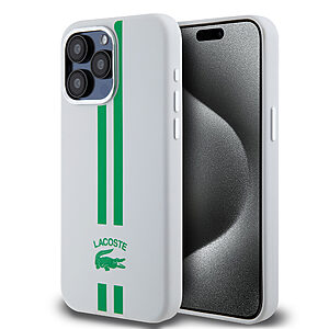 Lacoste Stripes Hard Case Θήκη προστασίας από Liquid σιλικόνη για iPhone 15 Pro Max (Πράσινο/Λευκό)