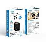 Power bank Veger K3 - 30,000mAh 35W PD με Digital Display και ενσωματωμένα καλώδια Non-MFI Lightning & USB-C Cable - λευκό - Εικόνα 5