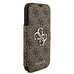 Θήκη Guess Book Folding Stand με χρυσό 4G metal logo iPhone 17 Pro καφέ - Εικόνα 2