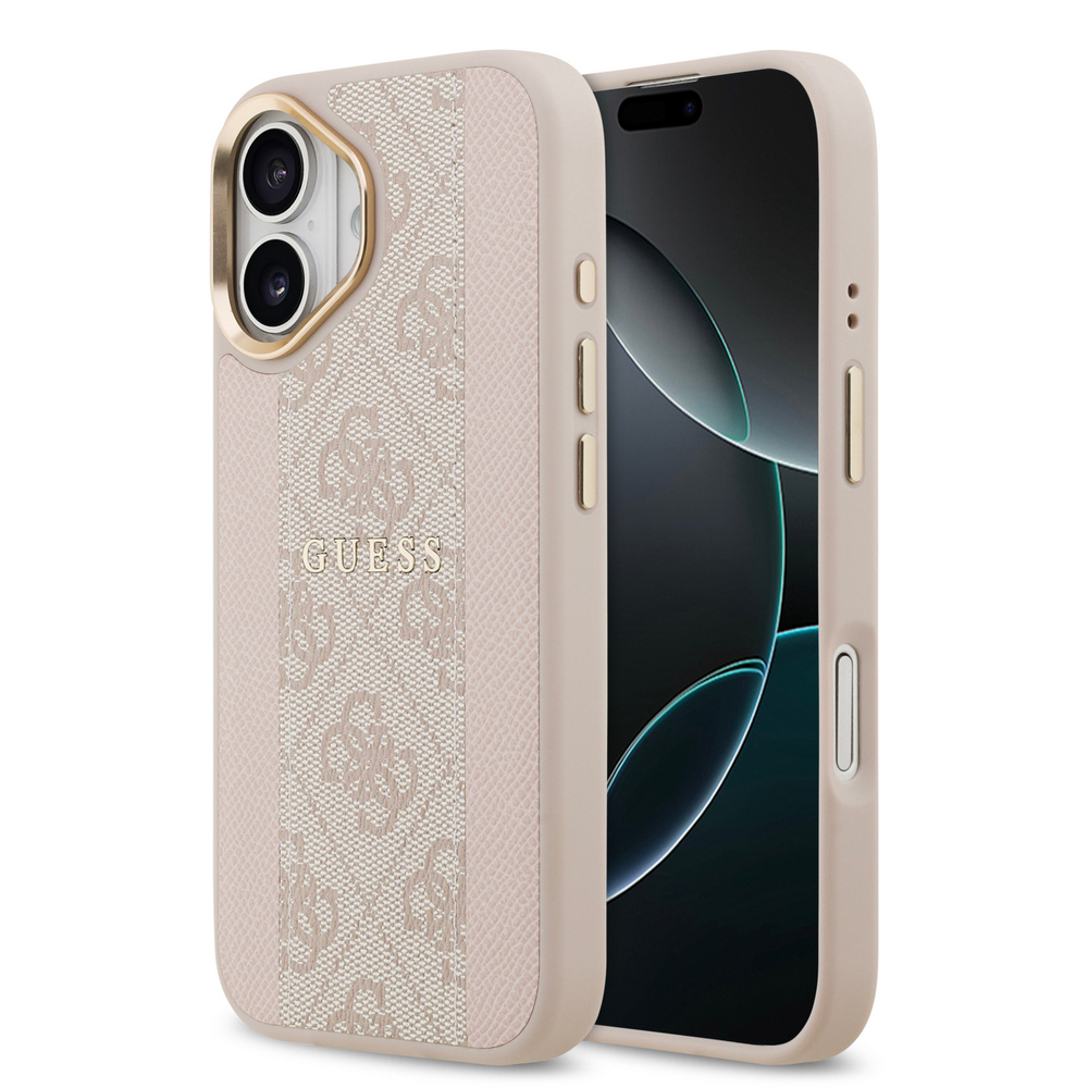Θήκη Guess Magsafe classic 4G logo TPU και επικάλυψη δερματίνης για iPhone 17 ροζ Κομψή ροζ θήκη Guess με χαρακτηριστικό 4G μοτίβο και premium υλικά - Συνδυάζει iconic brand style με ολοκληρωμένη προστασία και υποστήριξη MagSafe για το iPhone 17 σου