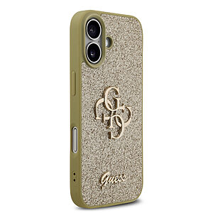 Θήκη Guess με χρυσό 4G metal logo TPU και επικάλυψη glitter για iPhone 17 χρυσό - Εικόνα 2