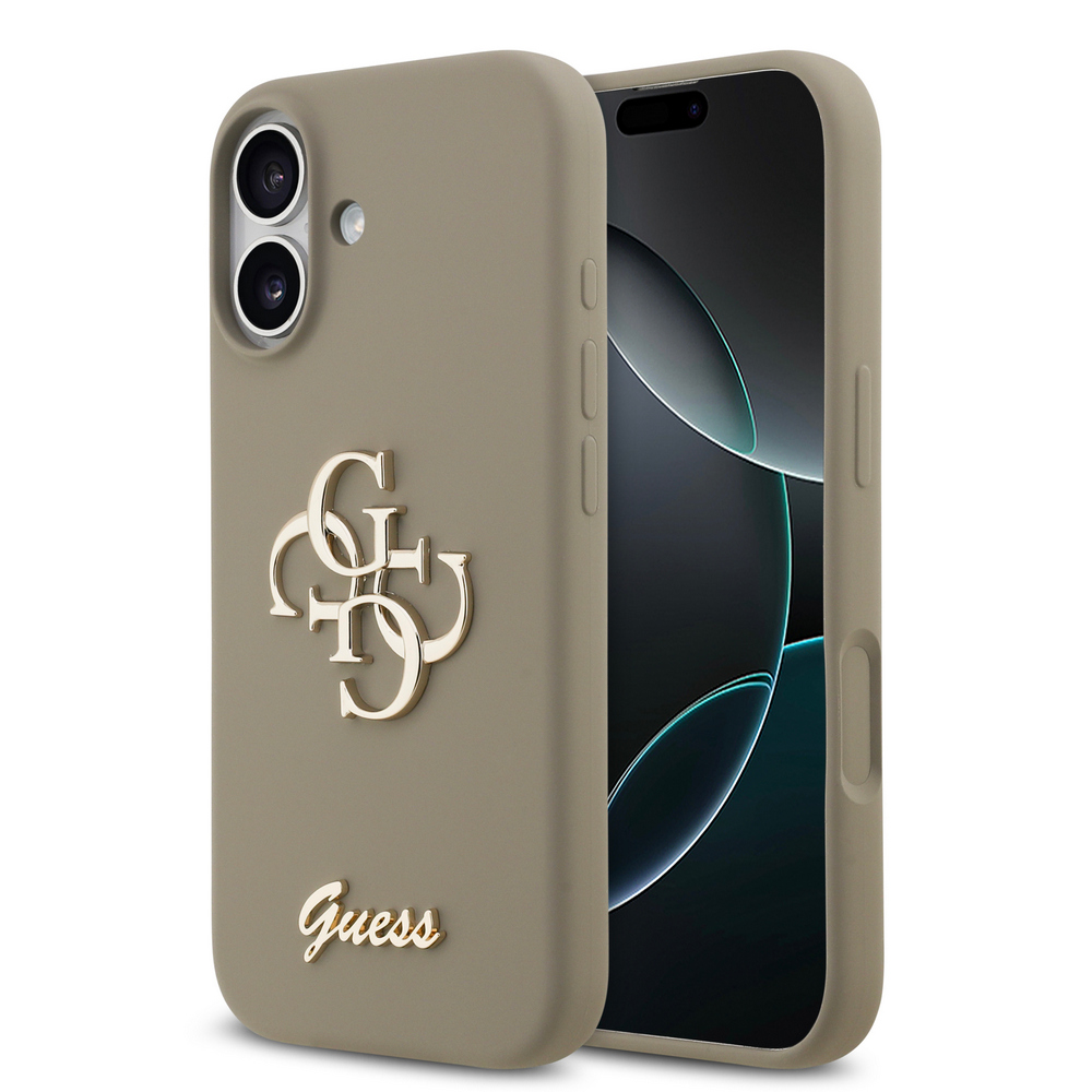 Θήκη Guess σιλικόνης classic metal 4G logo και υπογραφή Guess για iPhone 17 καφέ Κομψή καφέ σιλικόνη με ανάγλυφο μεταλλικό λογότυπο 4G και υπογραφή Guess - Soft-touch επιφάνεια για απαλή πιασιμή και premium στυλ που ξεχωρίζει