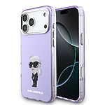 Επίσημη θήκη Karl Lagerfeld με τον εμβληματικό Karl & Choupette σε pastel μωβ φινίρισμα - Magsafe συμβατότητα και διάφανο πλαίσιο που αναδεικνύει το στυλ της συσκευής σου