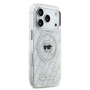 Θήκη Karl Lagerfeld Magsafe με IML Aquarelle Karl Lagerfeld logo και επιγραφή Karl Lagerfeld για iPhone 17 Pro γκρι - Εικόνα 2