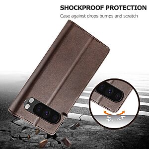 Θήκη Google Pixel 10 Pro XL 5G - LC.IMEEKE - Flip Πορτοφόλι από Συνθετικό Δέρμα (PU) με TPU - Καφέ - Wallet/Stand - Εικόνα 2