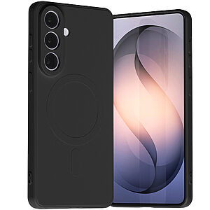 Κομψή μαύρη θήκη με ενσωματωμένη υποστήριξη MagSafe και soft-touch επιφάνεια - Ασφαλής λαβή, προστασία από πτώσεις και άμεση ασύρματη φόρτιση χωρίς συμβιβασμούς