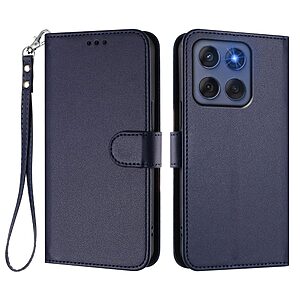 Θήκη Motorola Edge (2025) 5G / 60 5G / 60 Fusion 5G - OEM - Flip Πορτοφόλι από Συνθετικό Δέρμα (PU) με TPU - Μπλε - Wallet/Stand/Λουράκι