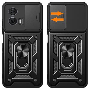 Θήκη Motorola Edge 50 Fusion 5G - OEM - Σκληρή Πλάτη PC+TPU - Μαύρο - Stand - Εικόνα 2