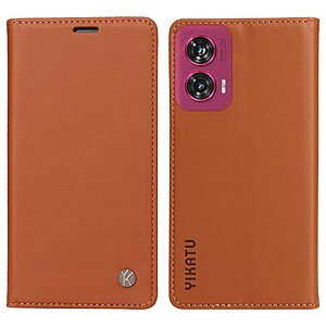 Θήκη Motorola Edge 50 Fusion 5G - YIKATU YK-001 - Flip Πορτοφόλι από Συνθετικό Δέρμα (PU) με TPU - Καφέ - Wallet/Stand