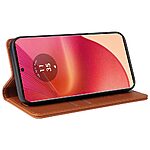 Θήκη Motorola Edge 50 Fusion 5G - YIKATU YK-001 - Flip Πορτοφόλι από Συνθετικό Δέρμα (PU) με TPU - Καφέ - Wallet/Stand - Εικόνα 4