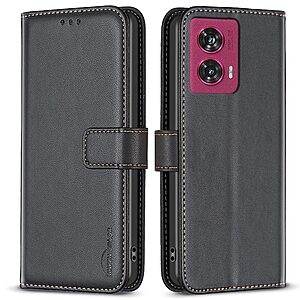 Θήκη Motorola Edge 50 Fusion 5G - BINFEN COLOR BF17 - Flip Πορτοφόλι από Συνθετικό Δέρμα (PU) με TPU - Μαύρο - Wallet/Stand