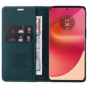 Θήκη Motorola Edge 50 Fusion 5G - YIKATU YK-001 - Flip Πορτοφόλι από Συνθετικό Δέρμα (PU) με TPU - Πράσινο - Wallet/Stand - Εικόνα 2