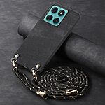 Θήκη Motorola Edge 60 Fusion 5G - OEM - Πλάτη από Συνθετικό Δέρμα (PU) με TPU - Μαύρο - Λουράκι - Εικόνα 4