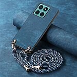 Θήκη Motorola Edge 60 Fusion 5G - OEM - Πλάτη από Συνθετικό Δέρμα (PU) με TPU - Μπλε - Λουράκι - Εικόνα 4