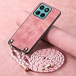 Θήκη Motorola Edge 60 Fusion 5G - OEM - Πλάτη από Συνθετικό Δέρμα (PU) με TPU - Ροζ - Λουράκι - Εικόνα 4