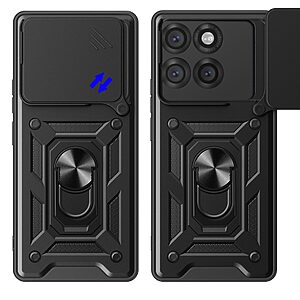 Θήκη Motorola Edge 60 Pro 5G - OEM - Σκληρή Πλάτη PC+TPU - Μαύρο - Stand - Εικόνα 2