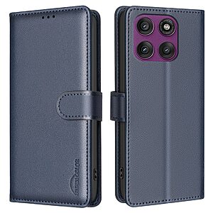 Θήκη Motorola Edge 60 Pro 5G - BINFEN COLOR BF32 - Flip Πορτοφόλι από Συνθετικό Δέρμα (PU) με TPU - Μπλε - RFID/Wallet/Stand