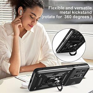 Θήκη Motorola Moto G15 4G - OEM - Σκληρή Πλάτη PC+TPU - Μπλε - Stand - Εικόνα 2