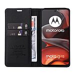 Θήκη Motorola Moto G15 4G - YIKATU - Flip Πορτοφόλι από Συνθετικό Δέρμα (PU) με TPU - Μαύρο - Wallet/Stand - Εικόνα 4