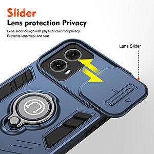 Θήκη Motorola Moto G85 5G - OEM - Σκληρή Πλάτη PC+TPU - Μπλε - Stand - Εικόνα 2