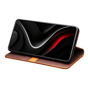 Θήκη Samsung Galaxy S26 Ultra 5G - QIALINO - Flip Πορτοφόλι από Αυθεντικό Δέρμα - Καφέ - Wallet/Stand - Εικόνα 2