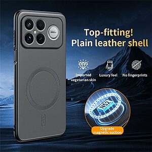 Θήκη Xiaomi Redmi K90 Pro Max 5G / Poco F8 Ultra - OEM - Πλάτη από Συνθετικό Δέρμα (PU) με TPU - Γκρι - Εικόνα 2