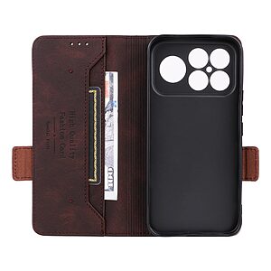 Θήκη Xiaomi Redmi K90 Pro Max 5G / Poco F8 Ultra - OEM - Flip Πορτοφόλι από Συνθετικό Δέρμα (PU) με TPU - Καφέ - Wallet/Stand - Εικόνα 2